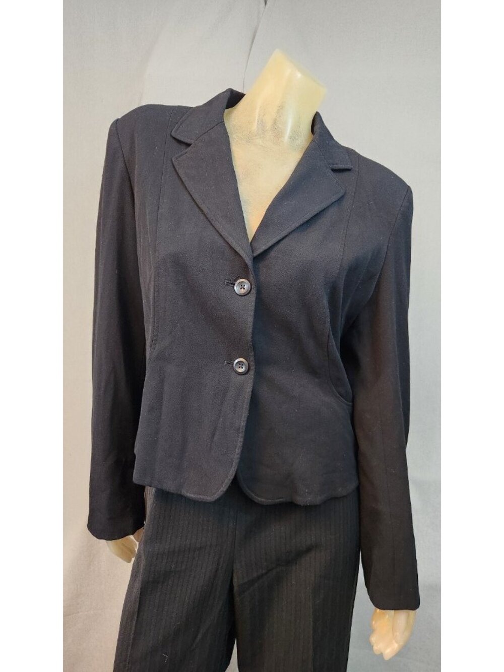 Apt 9 Solid Black Long Sleeve 2 Button Blazer Jacket Top WOMENS Size 14 LARGE